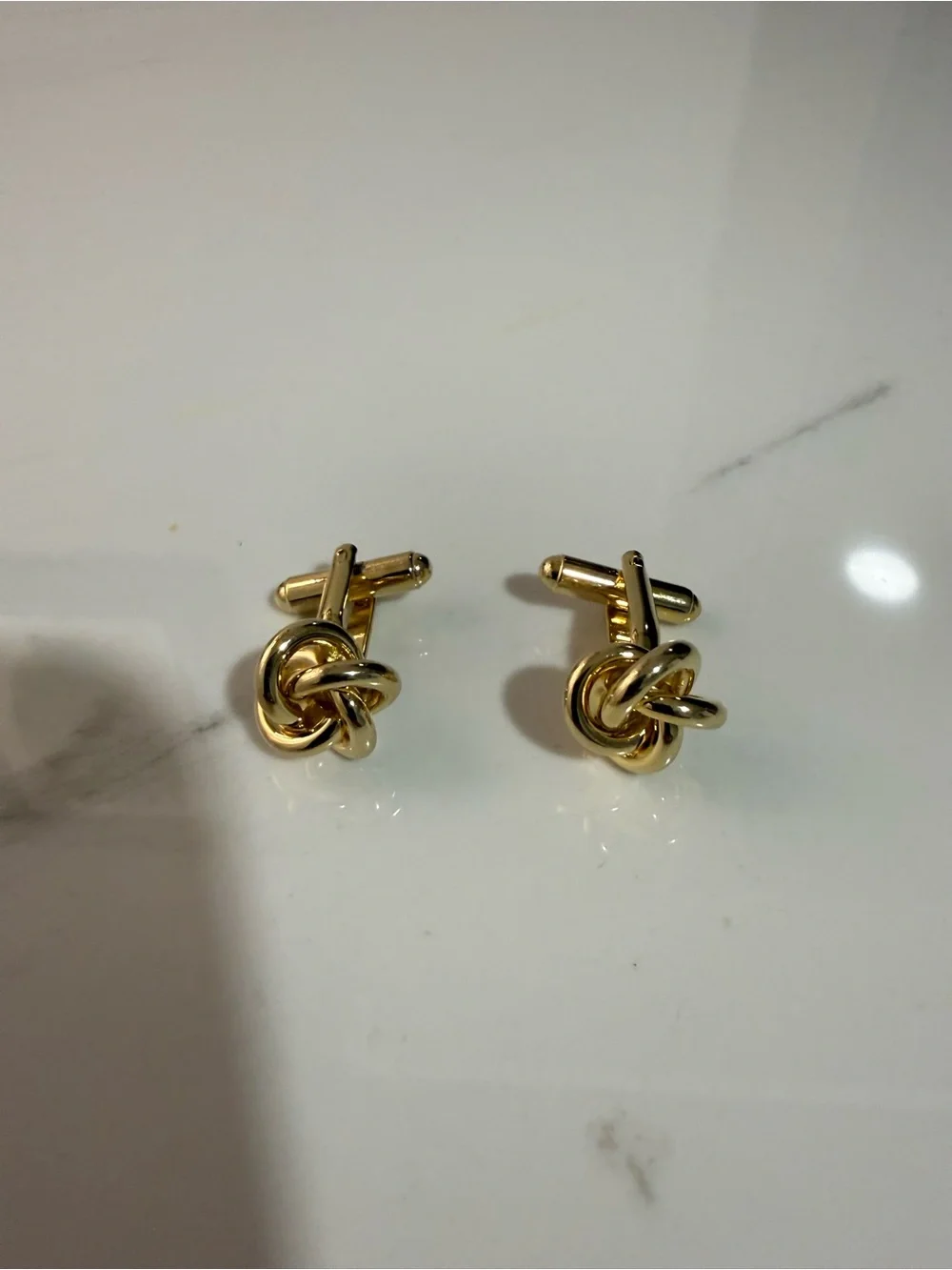 Gold Tone Knot Cufflinks for Men